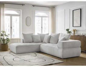 Светлосив шенилов ъглов диван (ляв ъгъл/L форма) Whesley – Bobochic Paris