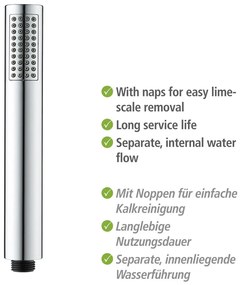 Душ-глава с маркуч в блестящо сребристо Basic Line - Wenko