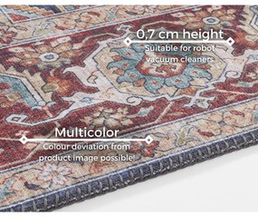 Тъмно синьо-червен мокет , 80 x 200 cm Sylla - Nouristan