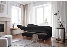 Антрацитен шезлонг от рипсено кадифе (ляв ъгъл) Chic Charlotte – Miuform