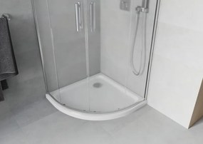 Mexen Rio кръгла душ кабина 80 x 80 см, мразовито стъкло, хром + подложка Flat,