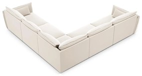 Бежов кадифен ъглов диван Vanda – Mazzini Sofas