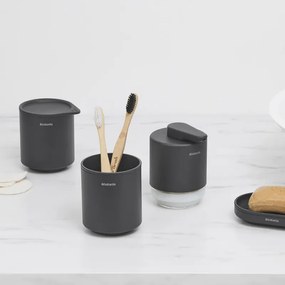 Стойка за четки за зъби Brabantia MindSet 1005684, Лесно почистване, Широк отвор, Минерално покритие, Тъмносив