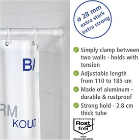 Бял прът за душ завеса 110 - 185 cm – Wenko