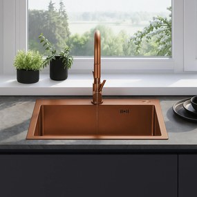 Стоманена мивка Liam BRUSH COPPER