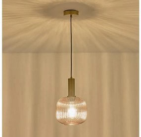 Пендел 1xE27/15W/230V кафяв Ø 20 см