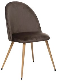 Трапезен стол atmosphera Slano, Велур - Кафяв