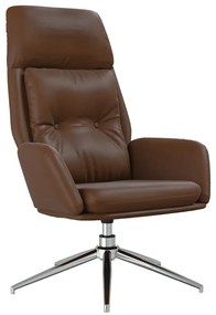 341286 vidaXL Релакс стол, кафяв, естествена кожа