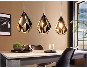 Черно висящо осветително тяло с метален абажур CARLTON 1 – EGLO