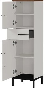 Сив и бежов шкаф за баня от орех 34x123 cm Yonkers - Germania