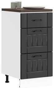 854231 vidaXL Кухненски шкаф "Lucca" Черен, инженерно дърво