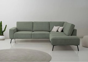 Зелен шенилов ъглов диван (десен ъгъл/L форма) Amsterdam – Scandic
