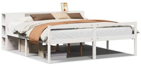 3321978 vidaXL Легло с етажерка за книги, без матрак, 200x200 см, бор масив