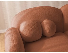 Теракотен ъглов диван от прежда с примки от букле (ляв ъгъл) Orbit – Ropez