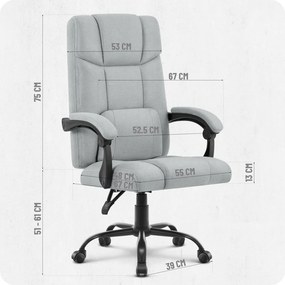 Ергономичен офис стол CABRO C505 до 150 кг сив