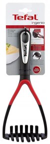 Преса за пюре Tefal K2071214, Силиконово покритие, Топлоустойчив до 230 C, Извит дизайн, Без PFOA, Черен/червен