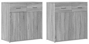 3276621 vidaXL Сайдборди, 2 бр, сив сонома, 79x38x80 см, инженерно дърво