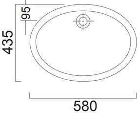 Умивалник Serel Oval III-47 x 35.5 cm.