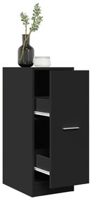 855152 vidaXL Шкаф органайзер, черен, 30x41x77,5 см, инженерно дърво