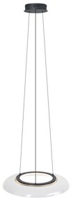 Дизайнерска висяща лампа черна и прозрачна с 3-степенно димиране - Scacrylic