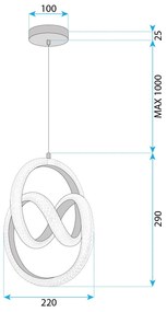 Висяща LED лампа G068-CP Gold