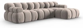 Светлокафяв кадифен модулен ъглов диван (десен ъгъл) Bellis – Micadoni