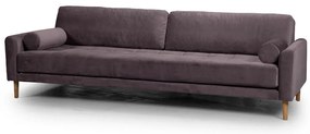 Четириместен диван Midcentury в кафяво кадифе, 244/93/66 см