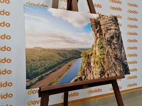 Картина на платно – Изглед към река и гора