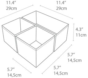 Комплект от 3 сиви органайзера за чекмеджета - Bigso Box of Sweden