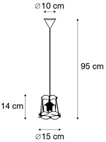Ретро висяща лампа черна 15 см - Granny Frame