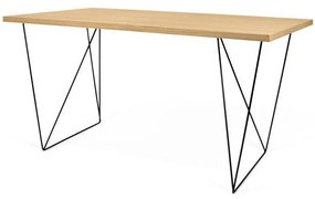 Работно бюро в декор от дъбово дърво с черни крака , 140 x 75 cm Flow - TemaHome