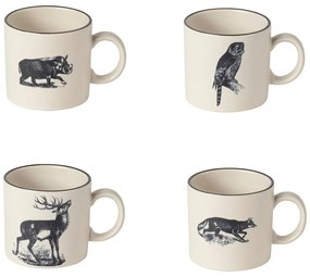 Бежово-черни керамични чаши в комплект от 4 части 350 ml Elements - Costa Nova