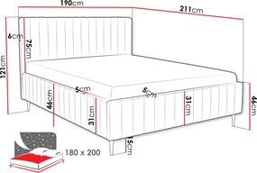 Тапицирано легло Lewezo-Mwb-180 x 200