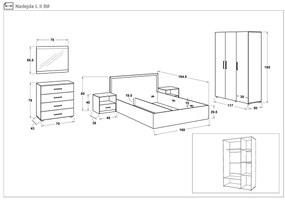 Спален комплект 164/190 Надежда