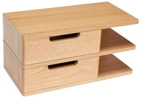 Висящо нощно шкафче с рафтове от дъб в естествен цвят Öppen - Hübsch