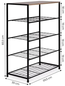 Стелаж за обувки с метална конструкция - 3 рафта, до 16 чифта