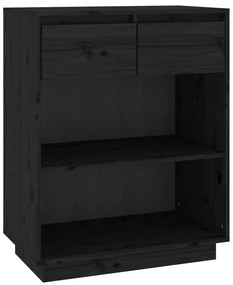813838 vidaXL Конзолен шкаф, черен, 60x34x75 см, бор масив