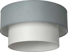 Плафон АЛБА МЕТРО, ø400, бял, абажури Котън Светлосив + Шинц Бял, 1xE27