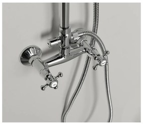 Месингов душ комплект в лъскаво сребристо с душ глава и ръчен душ 142 cm Antea – Sapho