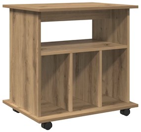 856663 vidaXL Шкаф с колелца, дъб артизан, 60x45x60 см, инженерно дърво