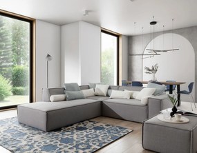 Ъглов диван Fubu S–Сив–Ляв