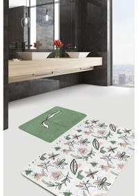 Бяло-зелени изтривалки за баня в комплект от 2 броя 60x100 cm - Mila Home