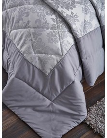Сива ватирана покривка за легло Жакард, 240 x 260 cm Damask Jacquard - Catherine Lansfield