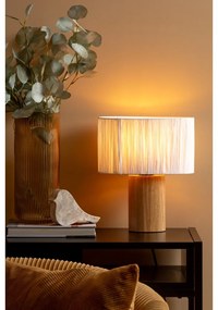 Настолна лампа с абажур от хартиена тъкан в бяло и естествен цвят (височина 30,5 см) Sheer Oval - Leitmotiv