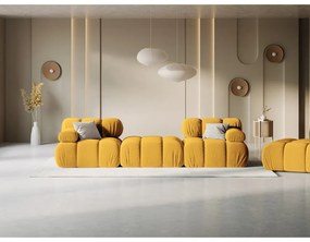 Жълт ъглов диван от кадифе Bellis - Micadoni Home