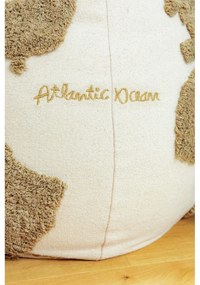 Детски пуф в зелен и кремав цвят World Map – Lorena Canals