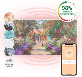 Klarstein Wonderwall Air Art Smart, инфрачервен нагревател, 120 х 60 см, 700 W, приложение, градински път