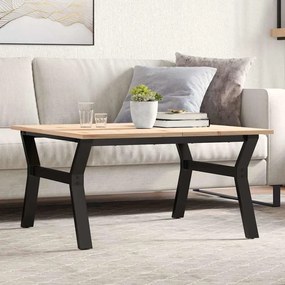 3282707 vidaXL Кафе маса Y-образна рамка 80x80x45 см бор масив и стомана