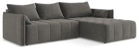 Тъмносив разтегателен ъглов диван с място за съхранение (десен ъгъл) Moku – Makamii