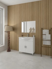 Комплект за баня Drop Luna 80 slim-Бял